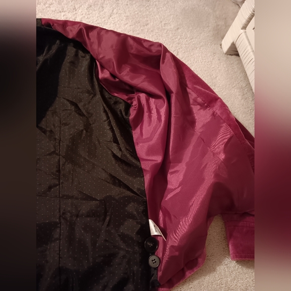 Covington~Vintage Purple Magenta Button Down Velvet Utility Jacket - Picture 11 of 13